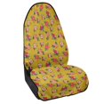 thumbnail image 2 of POLERO 1 Pack Car Seat Towel Cover Easy Install, Compatible with Van Truck Seat Car Interior Terry Cloth Car Seat Cover, Mustard Yellow Floral Print, 2 of 7