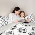 thumbnail image 5 of Erosebridal Football Sport Theme 7-Piece Twin Bedding Sets,Soccer Ball Games Bedding Comforter Set For Kids Girls,Reversible lightgray, 5 of 7