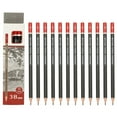 thumbnail image 1 of Uxcell 24Pcs Lápices de Dibujo 3B para Esbozar, Lápices de Esbozo Hexagonales Pre-afilados para Dibujo Escritura Arte Esbozando Artistas Principiantes, Rojo/Negro, 1 of 7