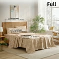 thumbnail image 6 of THD Leaves 4-Piece Printed Patterned Floral Brown Taupe Bed Sheets Set - Wrinkle Resistant & Ultra Soft - Fits Mattresses up to 15 Inches Deep (Full), 6 of 6