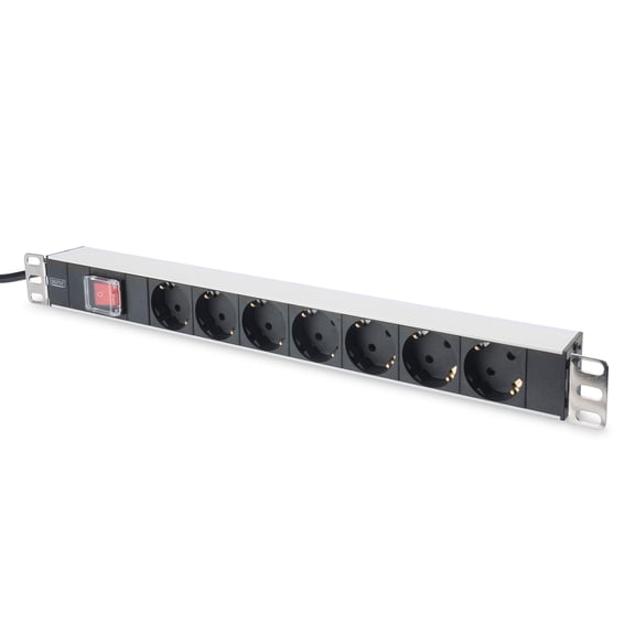 Multiprise Digitus 7 prises 2m (Noir) - rackable 19"