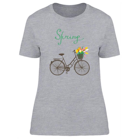 Bike And Flowers T-Shirt Women -Image by Shutterstock, Female Small
