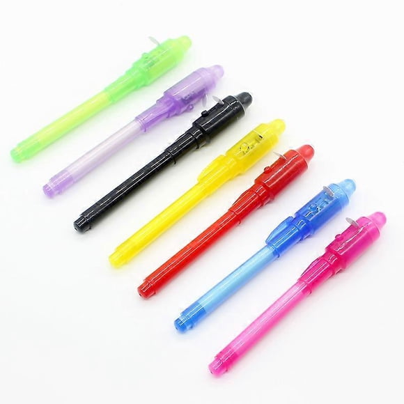 Crayons Aquarelle, Lot de 14 Stylos Secrets avec UV pour Enfants, Stylos Invisibles pour Écrire, Détecteur d'Argent Jouet Magique