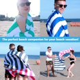 thumbnail image 5 of Your Choice Toalla De Playa De Microfibra De Secado Rápido Sin Arena Para Adultos Y Niños – Gran Tamaño, Compacta Y Ligera, Absorbente – Toalla De Camping – Toalla De Playa Grande A Rayas Grises Y Bla, 5 of 5