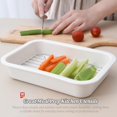 thumbnail image 4 of Wagensteiger Ceramic Roasting Pan, Baking Dish with Stainless Steel Rack, Non Stick Chicken Roaster Pan, Microwave or Conventional Oven Cooking, Food Prep Tools, White Color (White, 4.03 Quarts), 4 of 8
