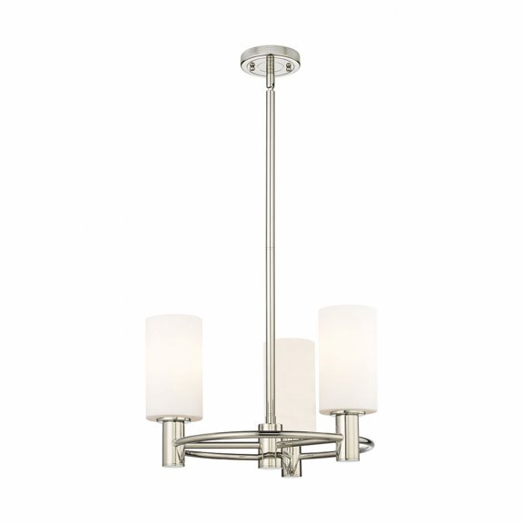 Innovations Lighting  Crown Point - 3 Light 7" Stem Hung Pendant Polished Nickel/Matte White