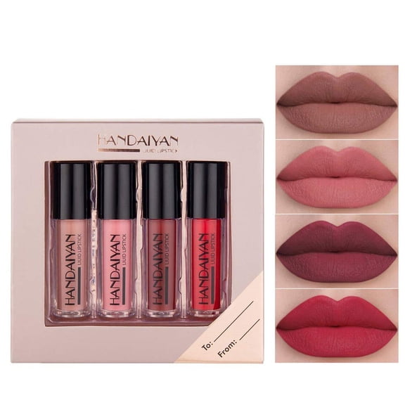 TekDeals 4 PCs Waterproof Long Lasting Matte Moisturizing Makeup Liquid Lipstick Gift Set, Matte