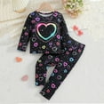 thumbnail image 4 of HCYSFG Girls Graphic Print Outfit Sets 2 Piece Top And Pants Crewneck Long Sleeve Lounge Set Elastic Waist Matching Sets, 4 of 9