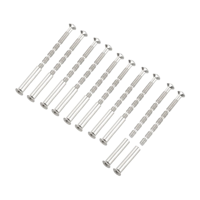 Tornillos para manijas de puerta Uxcell M4x55 10 juegos de tornillos para manijas de gabinete, tornillos de ruptura para tiradores de cajones con perno de manga M4x25