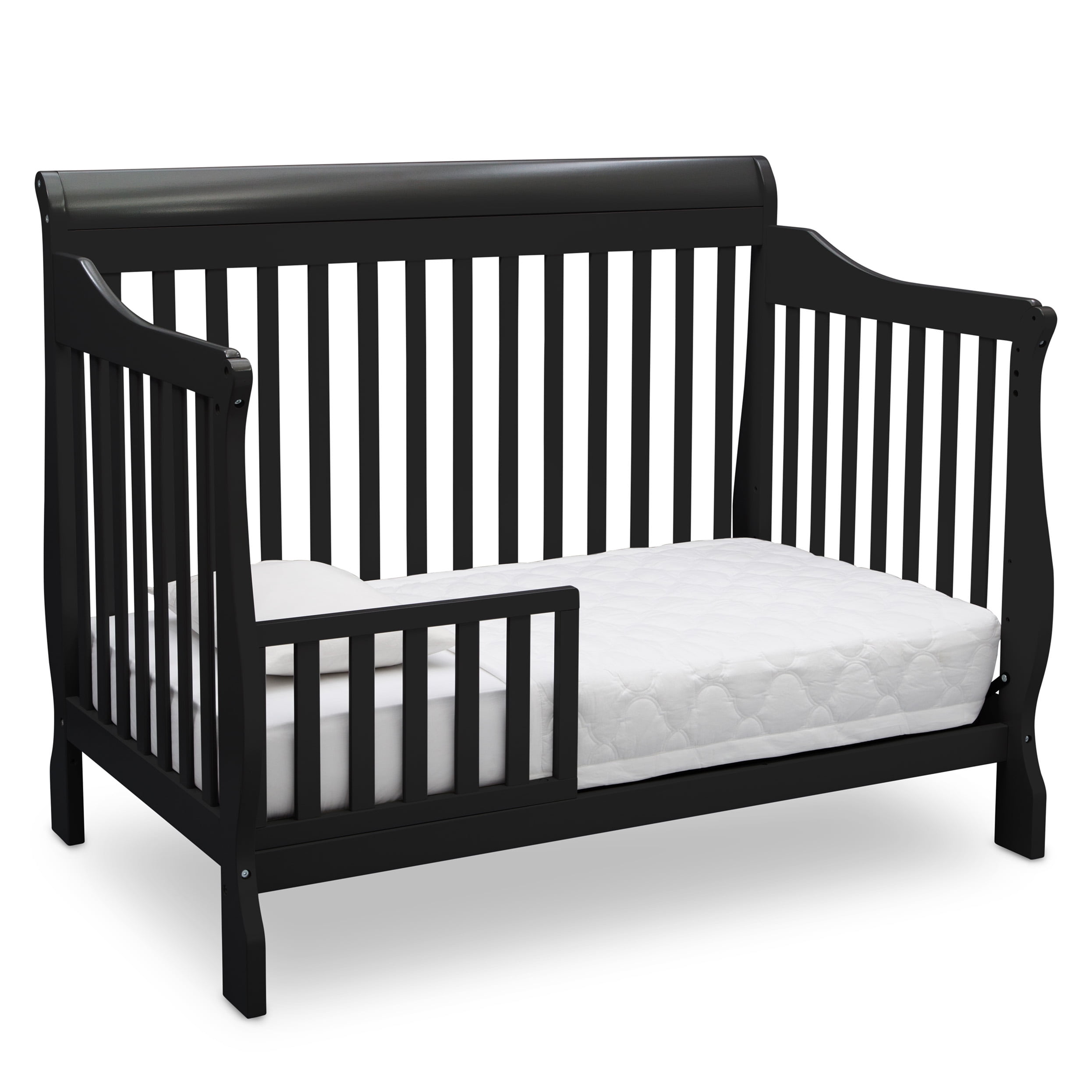 Delta Children Canton 4-in-1 Convertible Crib - Easy to Assemble, Ebony Black