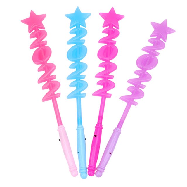 Miangastore 4Pcs 2022 Number Glowing Stick Flashing Stick Handheld Glowing Toy Random Color