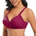 thumbnail image 5 of loopsun Womens Plus Size Bra, Women's Valentine's Day No Steel Ring Gathering Breathable Underwear Daily Bra Wine XXXXL, 5 of 5