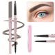 thumbnail image 1 of Lápiz y maquinilla de cejas Turritopsisd (1 unidad) con peine, doble punta, fácil de teñir, resistente al agua, maquillaje de larga duración, cejas naturales (marrón caqui), 1 of 1