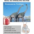 thumbnail image 6 of Dorunmo Mama Dinosaur Necklace with 2 Cubs 925 Sterling Silver Mother and Daughter Son Necklace Dino Jewelry Gifts for Women (White Opal), 6 of 6