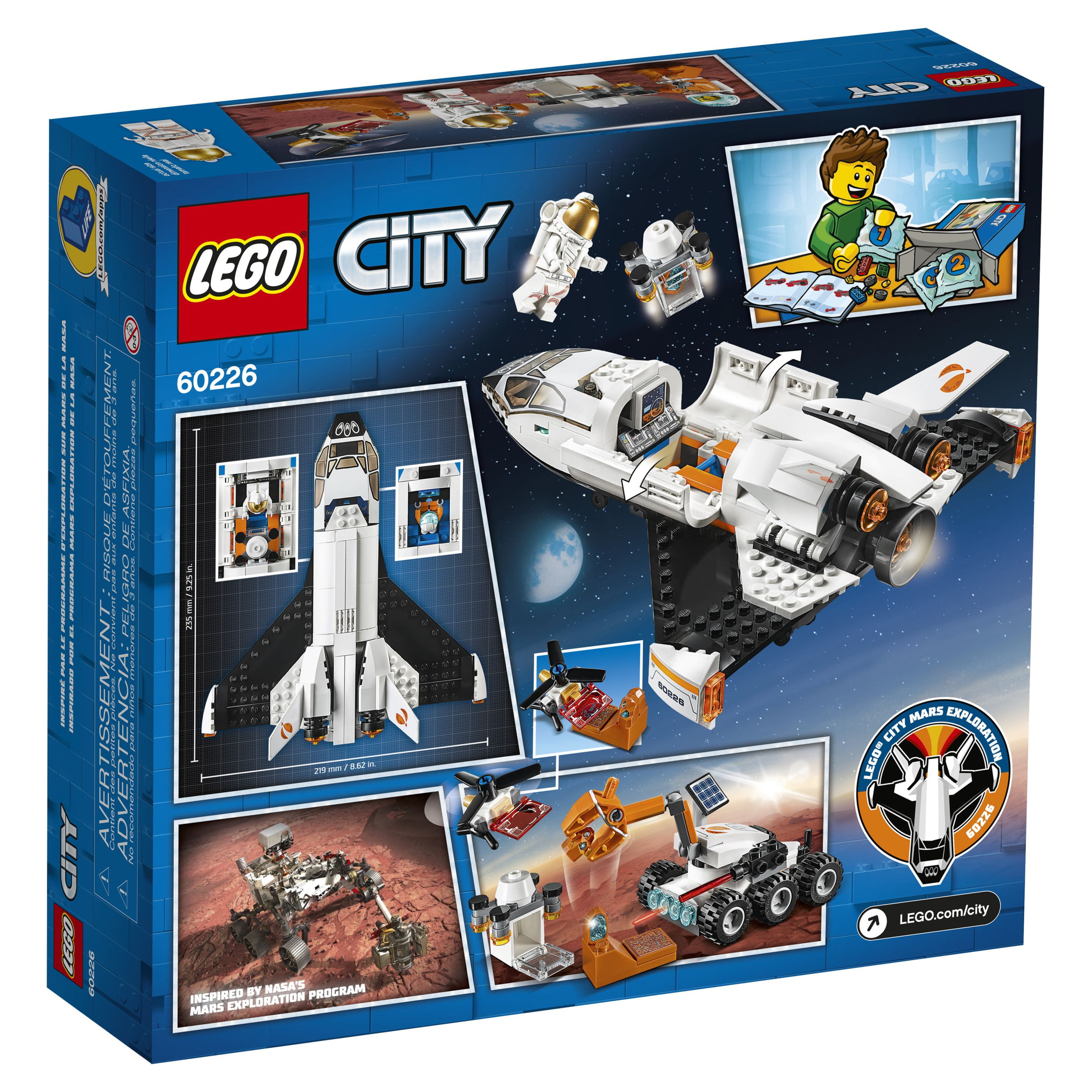 LEGO City Mars Research Space Shuttle NASA Playset Mission Toys with 2 Astronauts Walmart