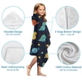 thumbnail image 7 of Dark Blue Dinosaurs Space Pattern Hooded Bath Towel，50"x30" for Ages 3 To 12 Kids, Quick Dry Lightweight Soft Microfiber Hood Beach Towel Cover Up for Kids, 7 of 7