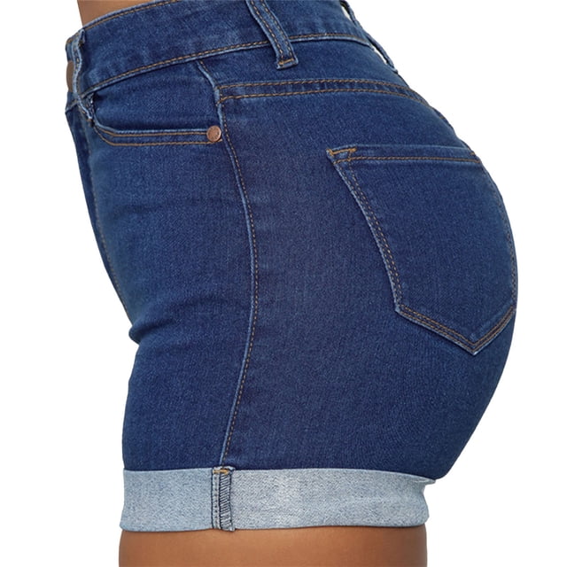 Pantalones cortos de mezclilla Nikou para mujer azul oscuro