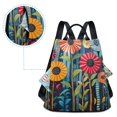thumbnail image 5 of FORMRS Women's Travel Backpack Purse Anti-Theft Hidden Pockets Casual Shoulder Bag, Orange Colorful Flowers, 5 of 7