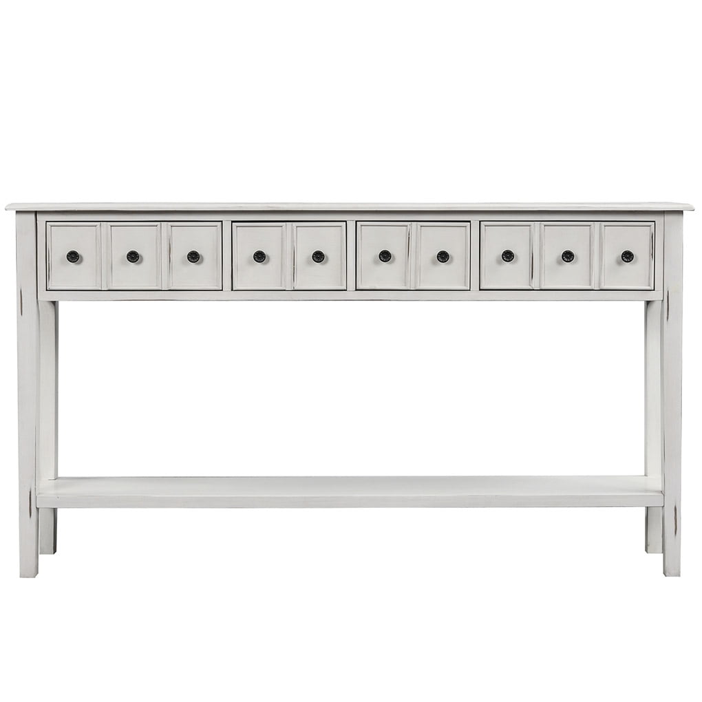 White Farmhouse 60 Inch Sofa Table