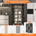 thumbnail image 4 of Metal Garage Storage Cabinet with Wheels and Pegboard, 71×32×16 Inch Lockable Cabinet with 5 Adjustable Shelves, 4 of 7