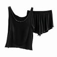 thumbnail image 6 of QUNYINEY Sleeveless Womens Pjs Sets Crew Neck Cotton Solid Tank Top Sleepwear Loose Fit Shorts Soft Women 2 Piece Outfits Sets, 6 of 6