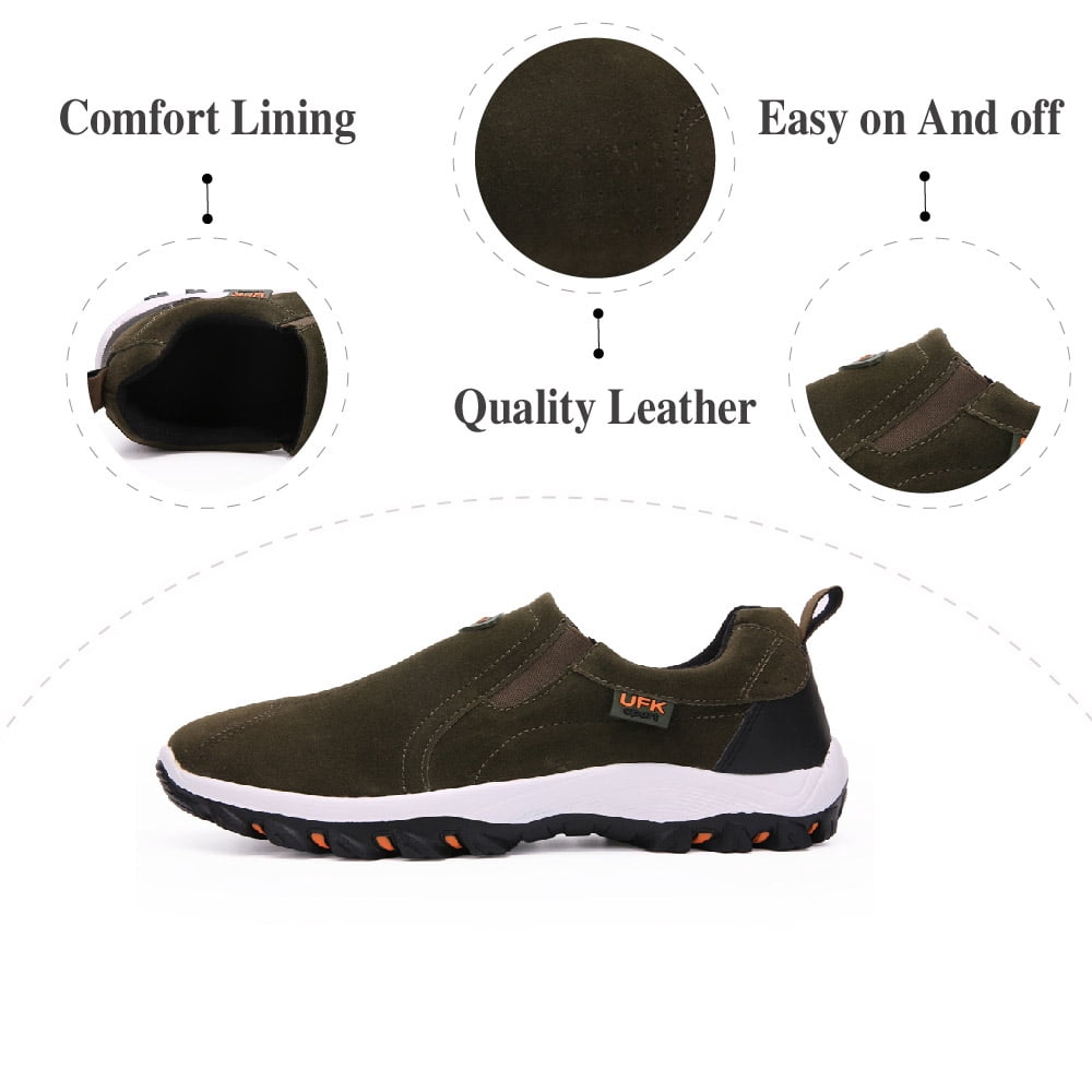 Mens Hiking Mountaineering Shoes Outdoor Breathable Trekking Sneakers Lightweight Comfortable Non-slip Casual Shoes Green 10.5 US
