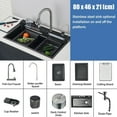 thumbnail image 3 of 31.5 inch Kitchen Sink Single Bowl Stainless Steel Sink Workstation Matte Gray, 3 of 32