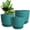 Blue, variant on Plant Pots 10/9/8 inch, Set of 3 Modern Decorative Plastic Planters with Drainage Holes and Saucers for House Plants Indoor Flowers Plants