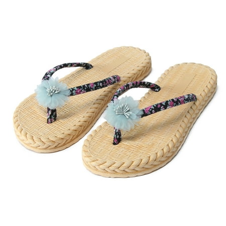 

Cathalem Women Floral Thong Slippers Flat Floral Strap Thong Slippers Fashion Beach Flat Floral Slippers Women s Shoes Sandals Mint Green 8