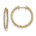 thumbnail image 1 of 14K Gold Polished Diamond In and Out Hinged Hoop Earrings XE2933AA, 1 of 2