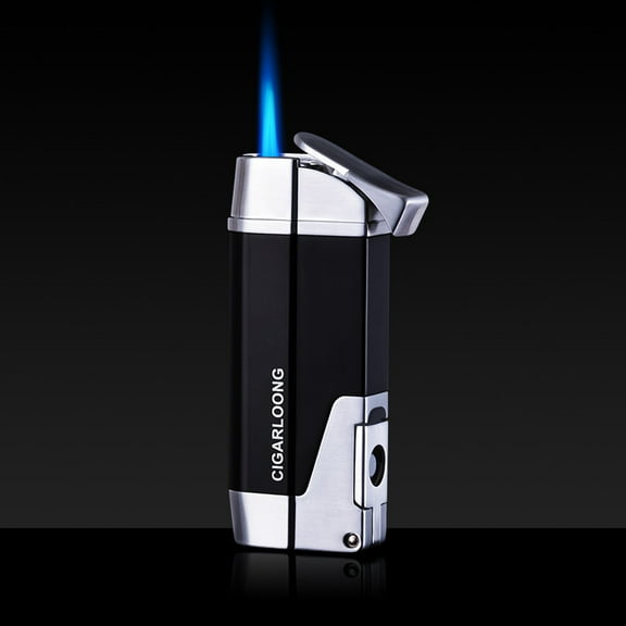 Cigar Lighter Windproof Straight Forward Lighter Lock Fire Switch Inflatable Gas Cigarette Lighter