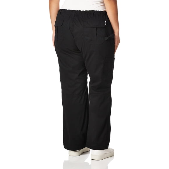 KOI Women's Lindsey Ultra Comfortable Cargo Style Scrub Pants (PETITE SIZES), Black, Small/Petite