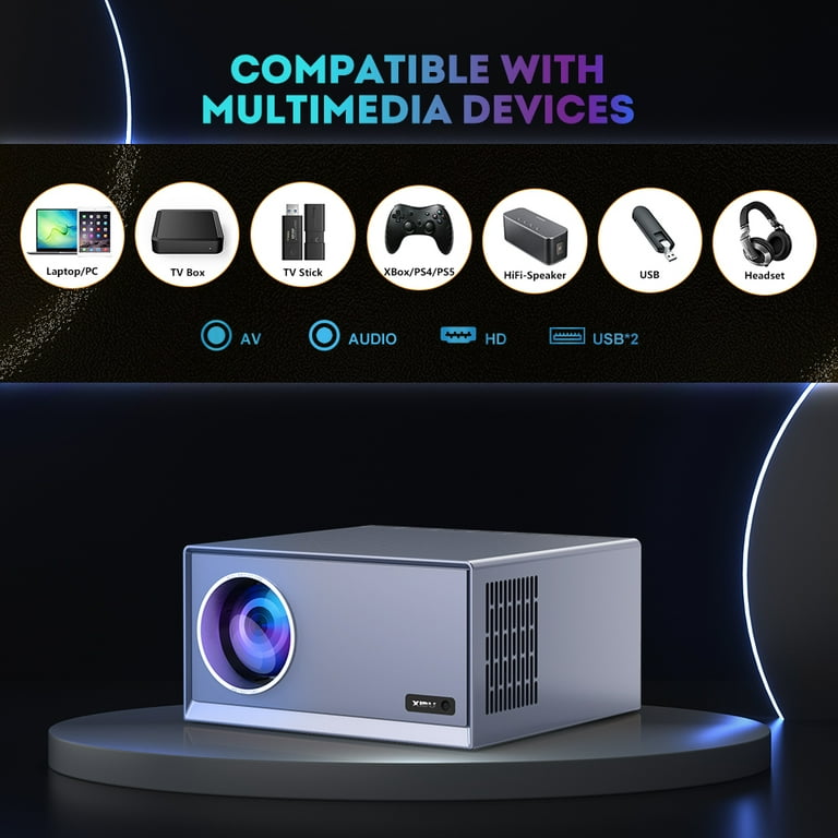 5G Native 1080P Portable Projector with WiFi and Bluetooth, XIDU 550 ANSI HD Movie Projector Home Theater Video Projector , Support 4k, 300'' Display, 5G Native 1080P Portable Projector with WiFi and Bluetooth, XIDU 550 ANSI HD Movie Projector Home Theater Video Projector , Support 4k, 300'' Display,
