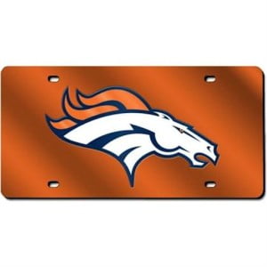 Plaque d'Immatriculation Orange Découpée au Laser Denver Broncos