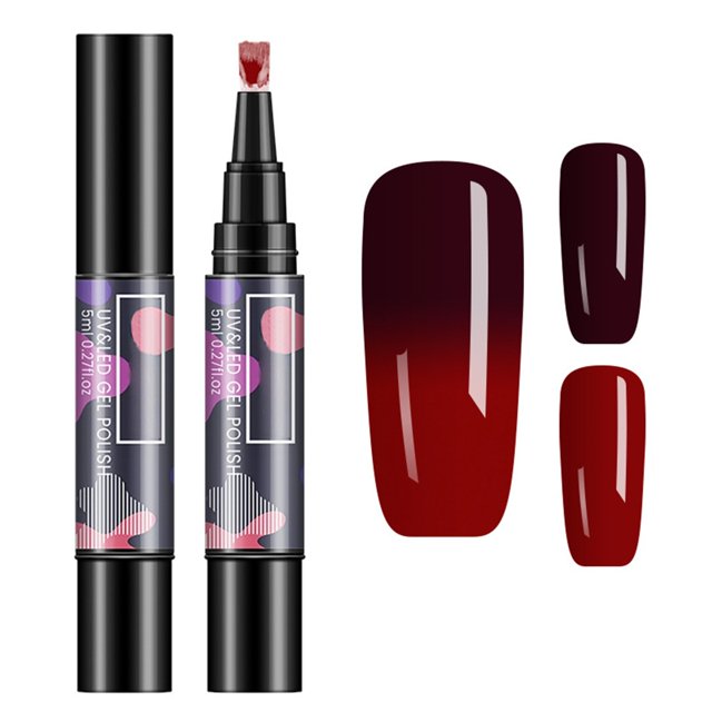 LPSSTORE Color Changing Lazy Gel Nail Polish 8 Colors Temperature Change Color Red Pink Purple Change Long Lasting Soaking Gel Manicure Manicure DIY 5ml
