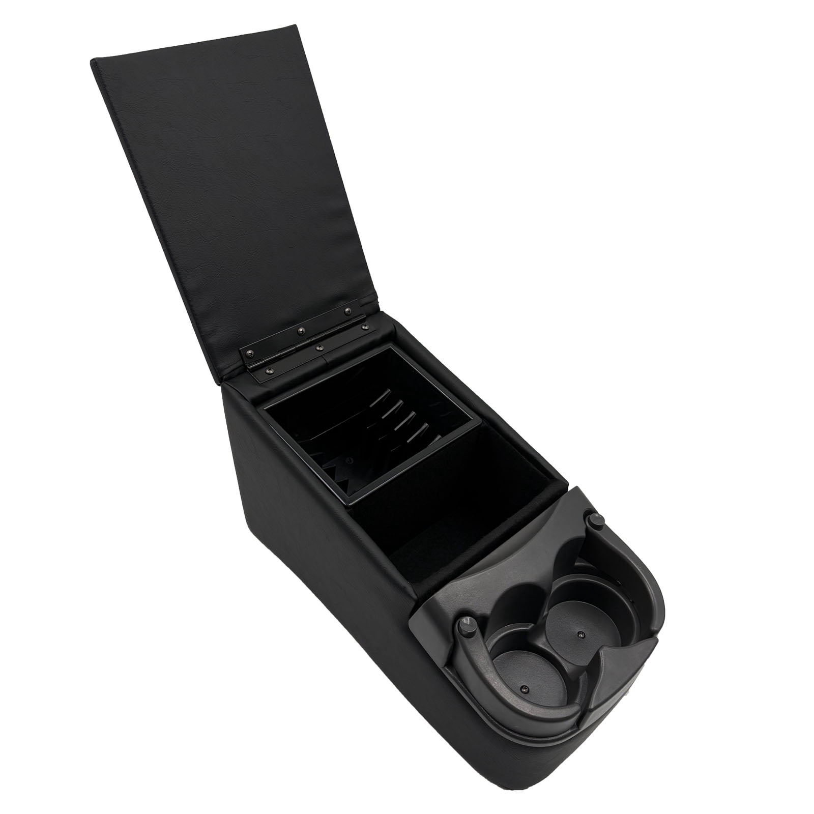 Universal Truck Bench Seat Console with Cup Holders, Black
