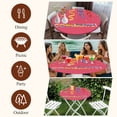 thumbnail image 7 of Red Graduation Season Round Tablecloth, Fitted Table Cover with Elastic for 55"-60" Round Tables, Funny Words Modern Art Table Cloth Outdoor Indoor Dinning Party Waterproof Tablecloths, 7 of 7