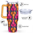 thumbnail image 3 of 40oz Colorful Red Crab Stainless Steel Flip Straw Tumbler Spill Proof Travel Cup Double Wall Vacuum Insulated Coffee Mug with Top Handle, 3 of 6