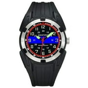Aquaforce 56TBL Super Luminous Hands Black PU Case & Strap Analog Watch - Stainless Steel Bezel