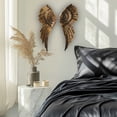 thumbnail image 3 of WHW Whole House Worlds Grand Tour Angel Wings, 2 Piece Set, Vintage Style, Antique Golden Gilt, Artisinal Design, Hand Crafted, Bas Relief Sculptures, 21.75 H, 3 of 9