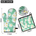 thumbnail image 6 of Green Daisy Flower Yellow Centers Pattern Kitchen Oven Mitt and Pot Holder Sets 2 Pcs for Baking, Cooking and Grilling, Heat Resistant Up To 392 °F, 6 of 7
