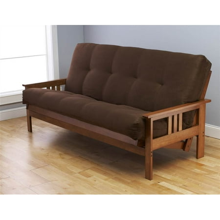 Monterey Futon in Barbados Finish with Suede Chocolate Mattress