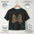 thumbnail image 3 of Girl's Mickey & Friends Animal Print Minnie Mouse Bow Graphic Cropped T-Shirt Black Large, 3 of 8