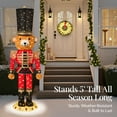 thumbnail image 6 of Christmas Nutcracker Bear 5ft Pop UpLighted Large Holiday Decoration w/150 Twinkling LED lights for Outdoor, Indoor - Red, 6 of 7