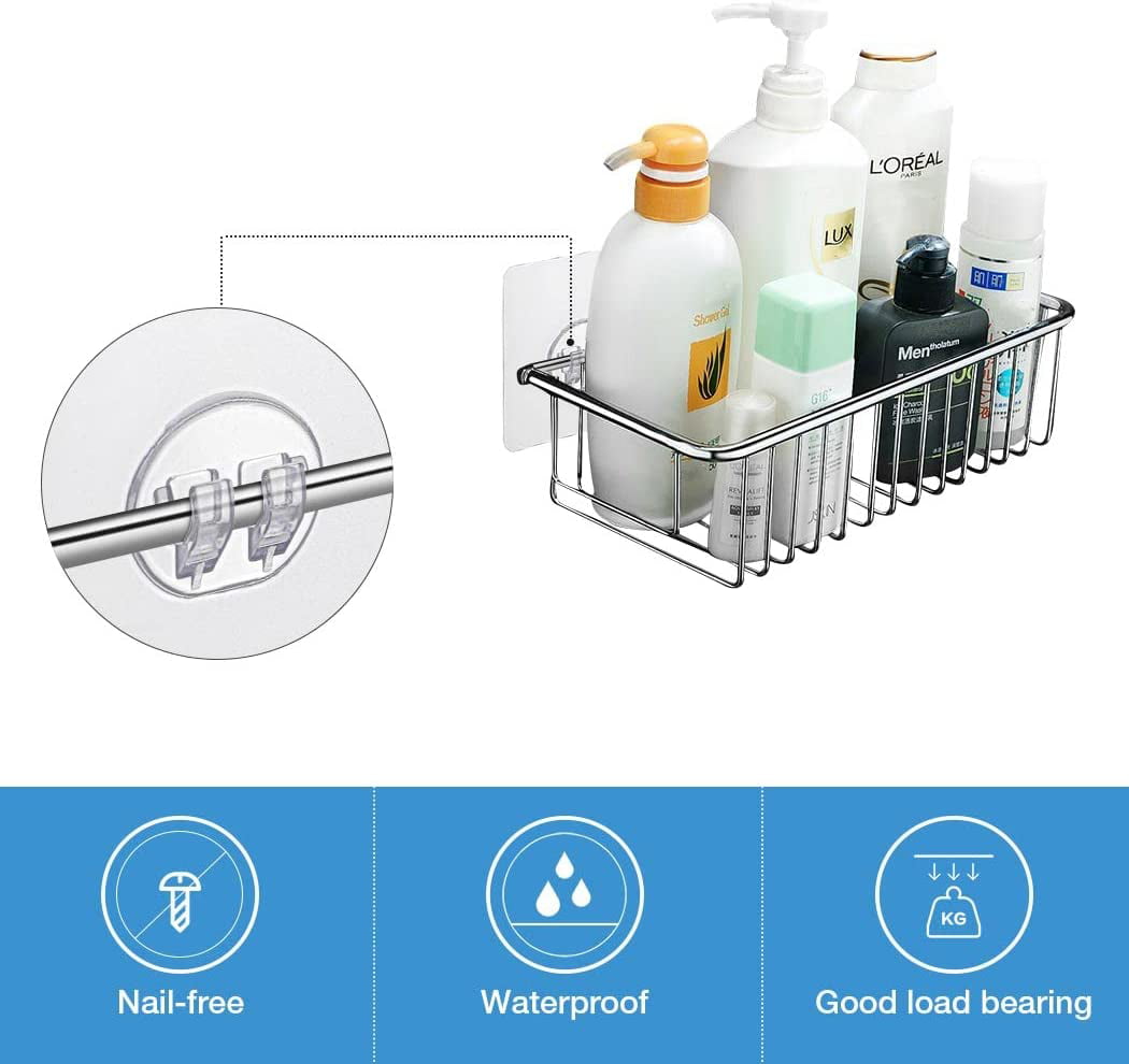 Jovware Shower Caddy Adhesive Replacement Sticker Flat Hook Adhesive Shower  Caddy Hooks Flat Hook Flat Shower Caddy Hooks Transparent Strong Hook for