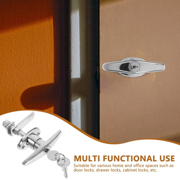 Hemobllo Metal T-Handle Lock Set with Keys for Garage and Barn Door Security Replacement Hardware