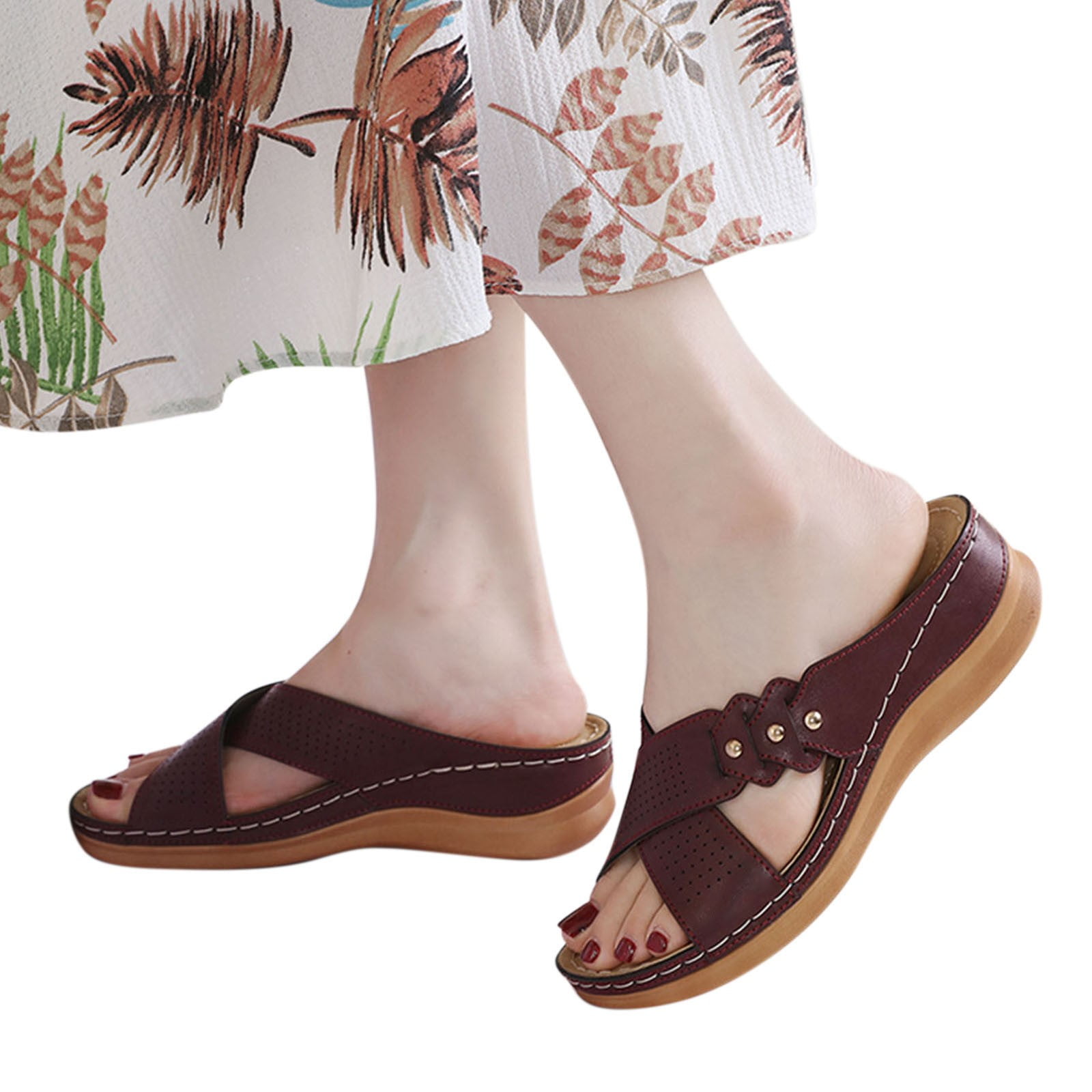 Gubotare Funny Slippers Women's Chunk Low Heel Pump Sandals, - Walmart.com