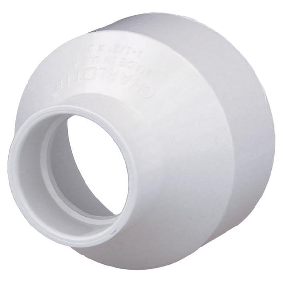 Plastic Pipe Fitting, Dwv Reducing Coupling, 3X1-1/2", Charlotte, 00102 0800HA