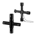 thumbnail image 1 of Juego de llaves de 4 vías para grifo de alféizar, herramientas multifuncionales, compactas y portátiles, herramienta de cierre para hoteles, baños,, 1 of 8