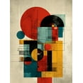 thumbnail image 2 of 24x36in Poster Modern Geometric Abstract Wall Art – Bauhaus Style Retro Print 【Rolled Canvas】, 2 of 4